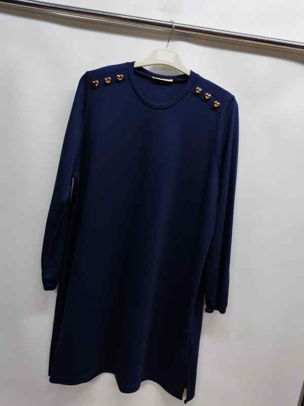 Omuz Düğmeli Tunik Kol Lastikli